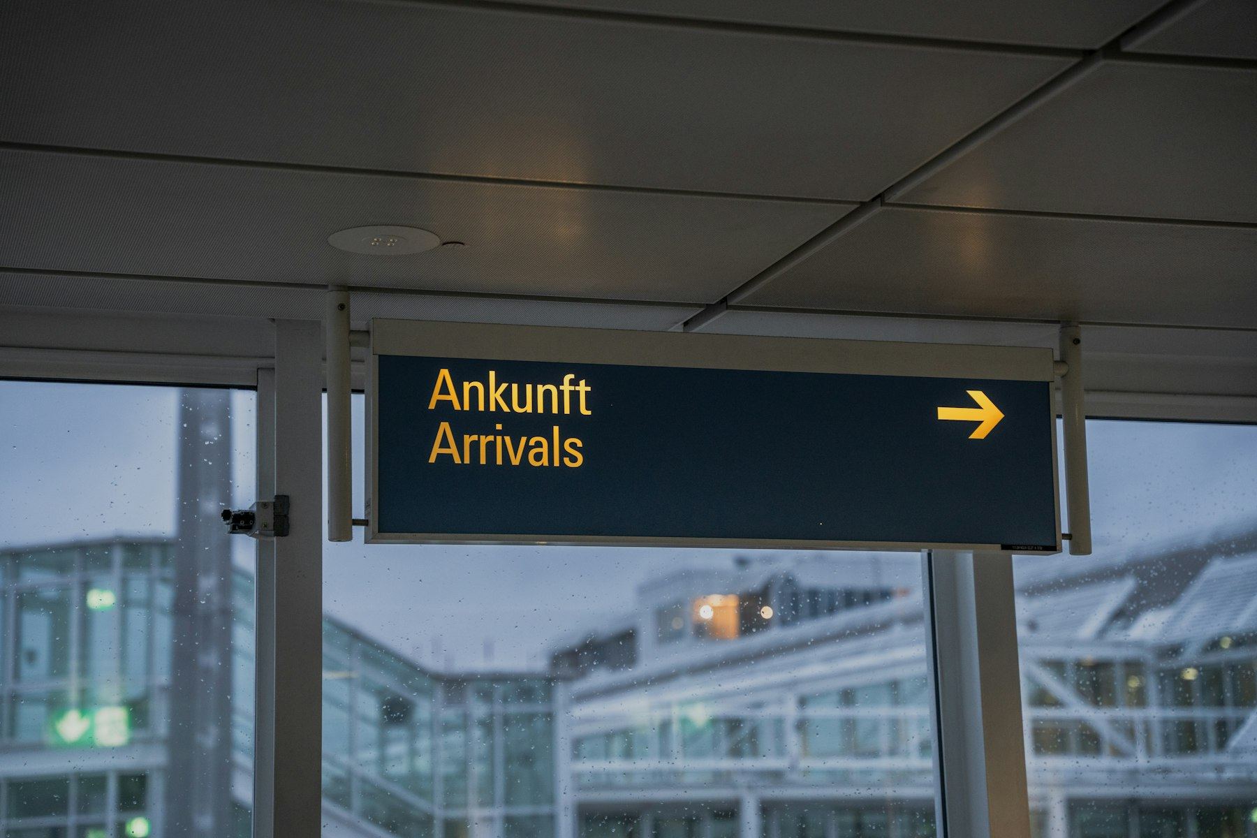 Arrivals sign at the airport for Rhodes airport transfers